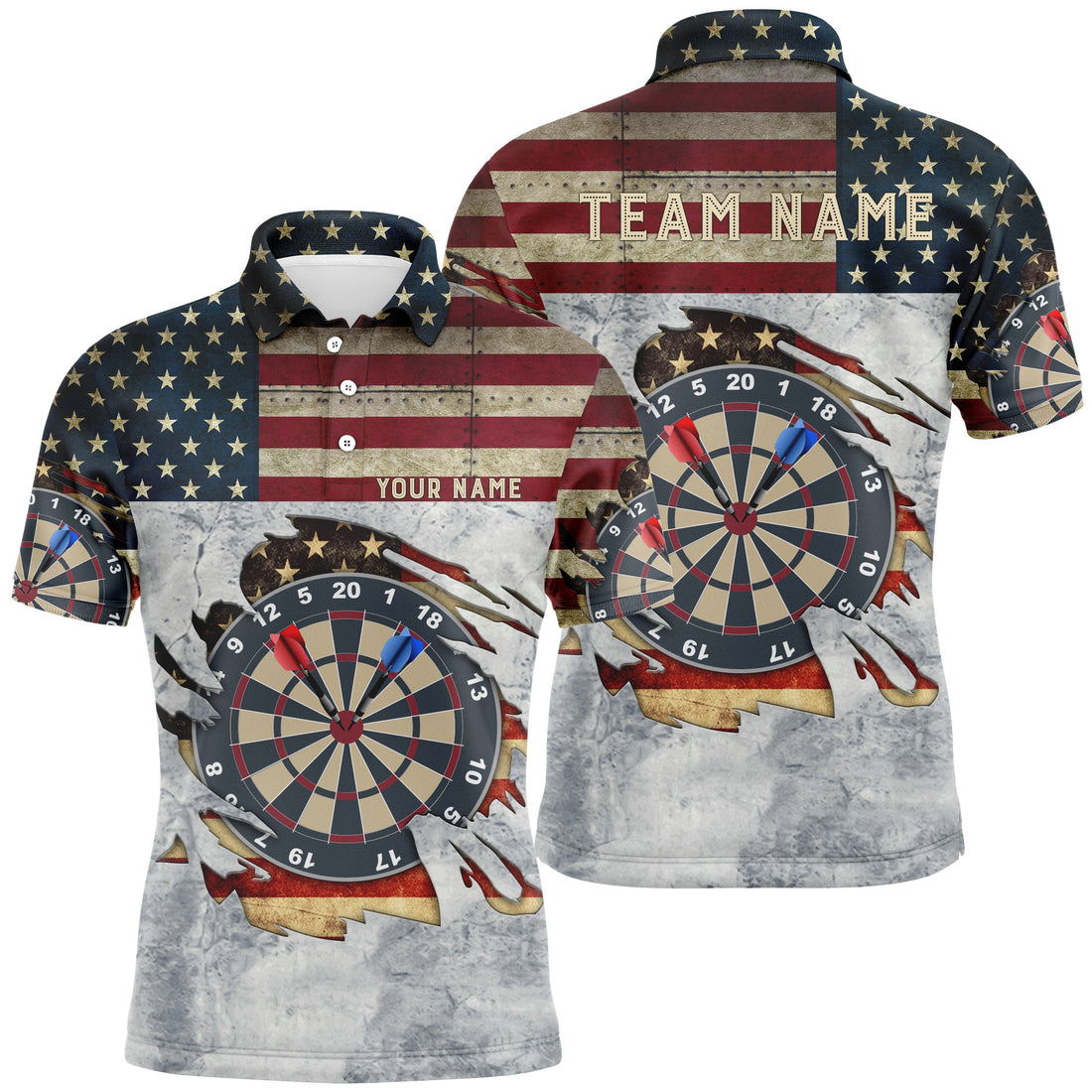 Retro American Flag Darts Custom Name Patriotic Darts