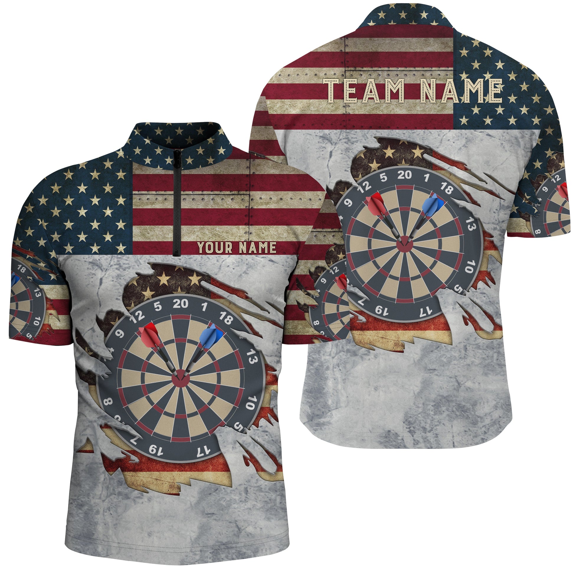 Retro American Flag Darts Custom Name Patriotic Darts