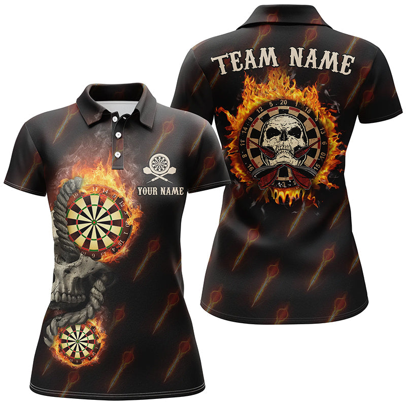 Personalized Darts Flame Skull Quarter-Zip Custom Fire Crazy Darts