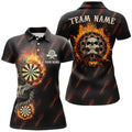 Personalized Darts Flame Skull Quarter-Zip Custom Fire Crazy Darts