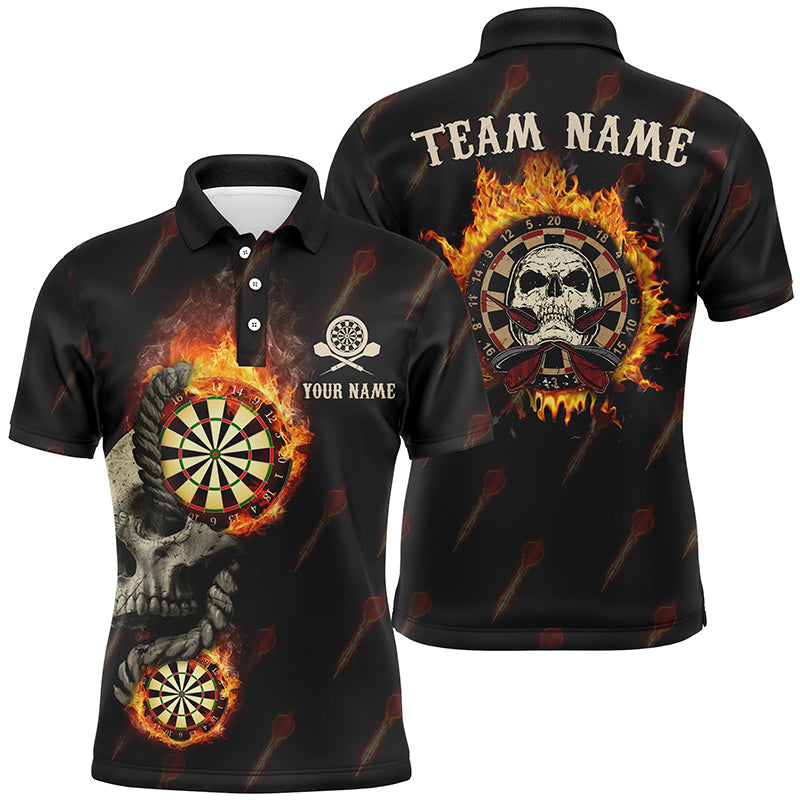 Personalized Darts Flame Skull Quarter-Zip Custom Fire Crazy Darts