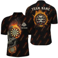 Personalized Darts Flame Skull Quarter-Zip Custom Fire Crazy Darts