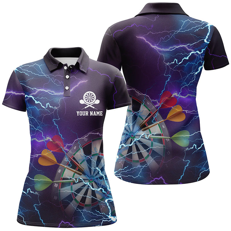 Personalized Thunder Lightning Blue Purple Darts Quarter-Zip Dart