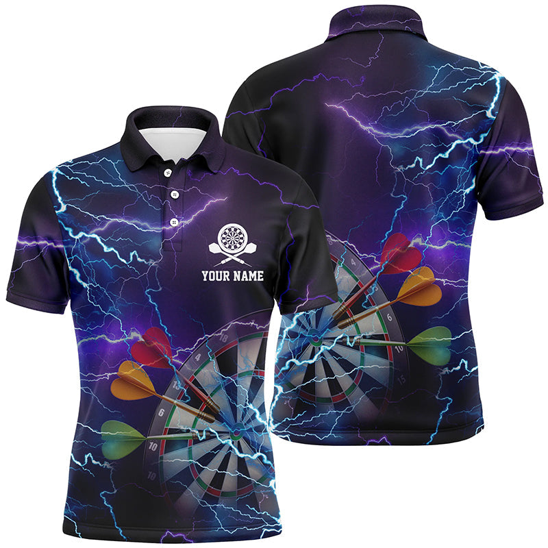 Personalized Thunder Lightning Blue Purple Darts Quarter-Zip Dart