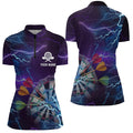 Personalized Thunder Lightning Blue Purple Darts Quarter-Zip Dart