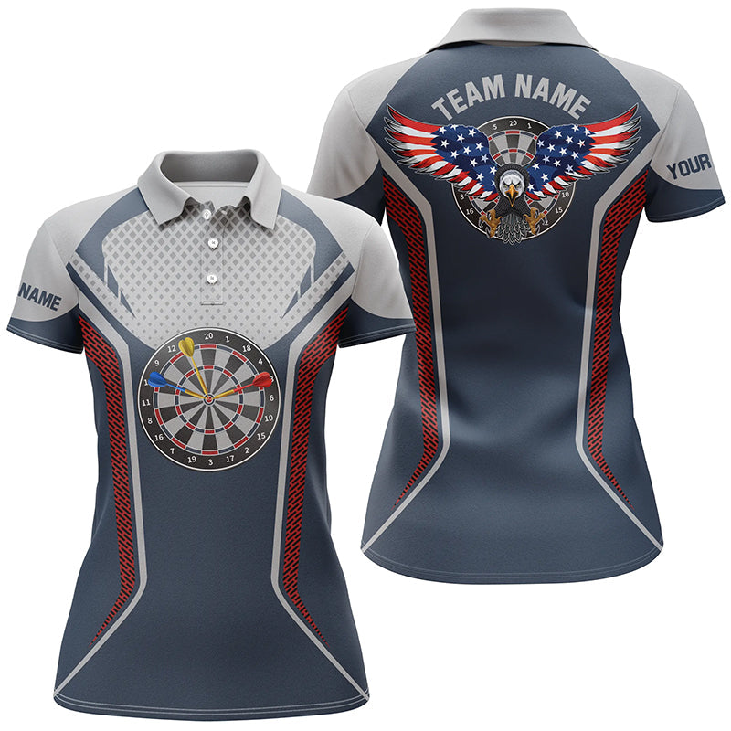 Personalized Darts Board American Flag Eagle Blue Grey Women Dart