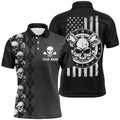 Black Grey Argyle Skull Darts Quarter-Zip American Flag Patriotic Women Darts
