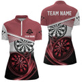 Personalized Red Black Dart Quarter-Zip Custom Cool Dart Team