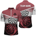 Personalized Red Black Dart Quarter-Zip Custom Cool Dart Team