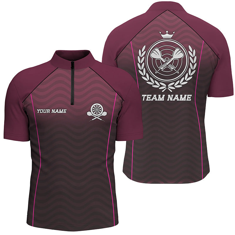 Personalized Interlaced Waving Darts Quarter-Zip Custom Women Dart Dart