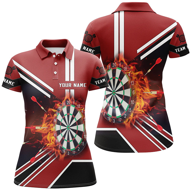 Black Red Flame Dartboard Quarter-Zip Custom Fire Darts Dart