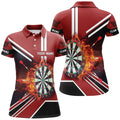 Black Red Flame Dartboard Quarter-Zip Custom Fire Darts Dart