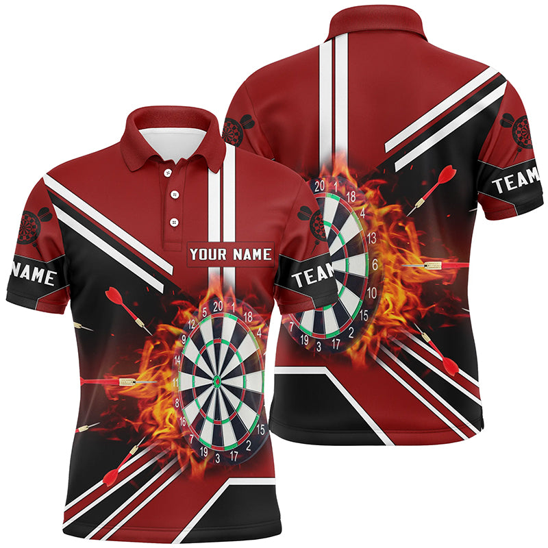 Black Red Flame Dartboard Quarter-Zip Custom Fire Darts Dart