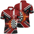 Black Red Flame Dartboard Quarter-Zip Custom Fire Darts Dart