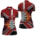 Black Red Flame Dartboard Quarter-Zip Custom Fire Darts Dart