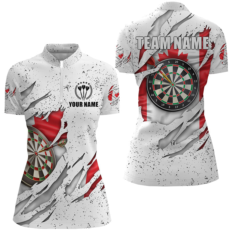 Canada Flag Grunge Darts Quarter-zip Custom Patriotic Dart