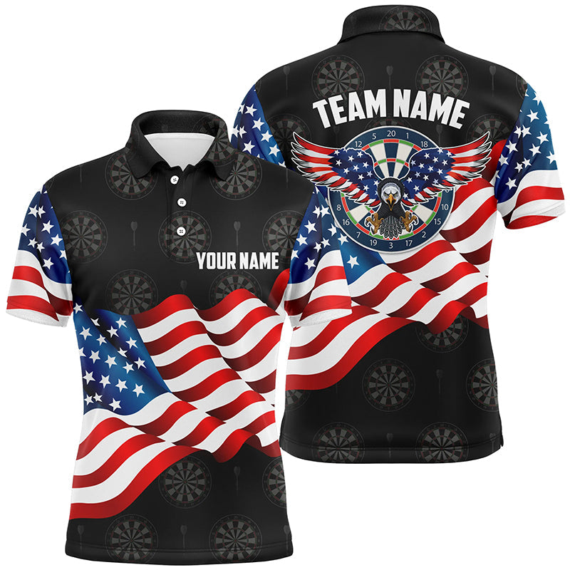 Waving American Flag Darts Quarter-Zip Custom Eagle Patriotic Darts