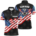 Waving American Flag Darts Quarter-Zip Custom Eagle Patriotic Darts