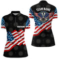 Waving American Flag Darts Quarter-Zip Custom Eagle Patriotic Darts