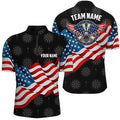 Waving American Flag Darts Quarter-Zip Custom Eagle Patriotic Darts