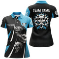 Skull Strike Personalized Darts Quarter-zip Black Blue Skull Dart