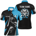 Skull Strike Personalized Darts Quarter-zip Black Blue Skull Dart