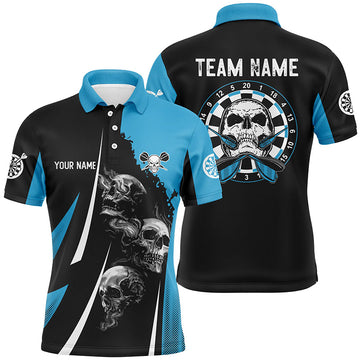 Skull Strike Personalized Darts Quarter-zip Black Blue Skull Dart