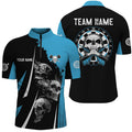 Skull Strike Personalized Darts Quarter-zip Black Blue Skull Dart