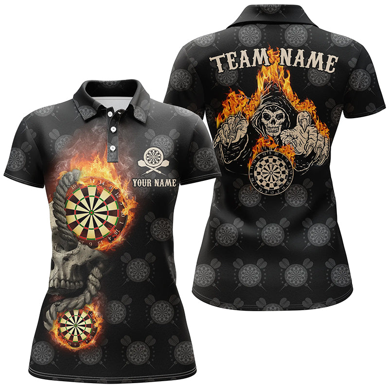 Personalized Darts Flame Skull Reaper Quarter-Zip Custom Crazy Dart