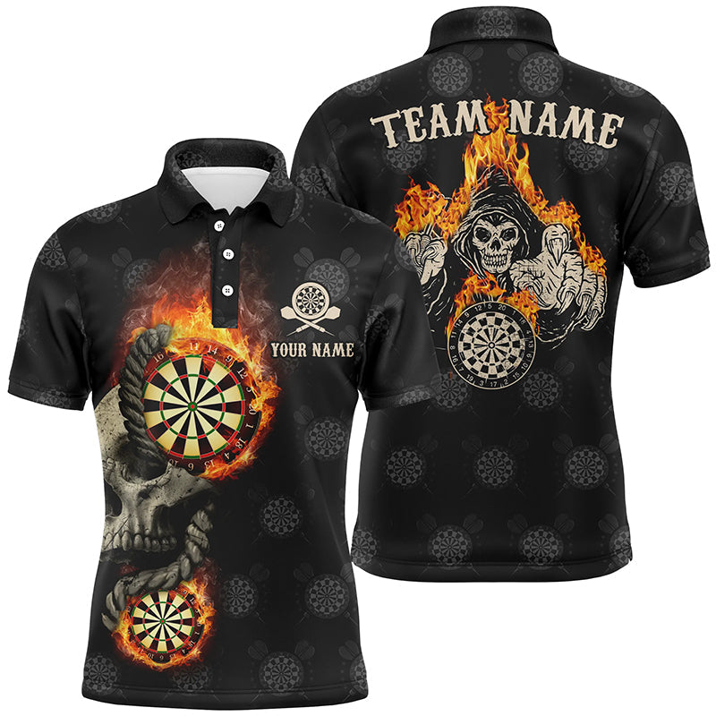Personalized Darts Flame Skull Reaper Quarter-Zip Custom Crazy Dart