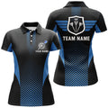 Black Blue Geometric Darts Quarter-Zip Custom Cool Darts Dart