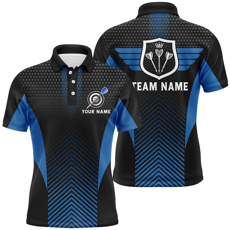 Black Blue Geometric Darts Quarter-Zip Custom Cool Darts Dart