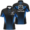 Black Blue Geometric Darts Quarter-Zip Custom Cool Darts Dart