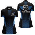 Black Blue Geometric Darts Quarter-Zip Custom Cool Darts Dart