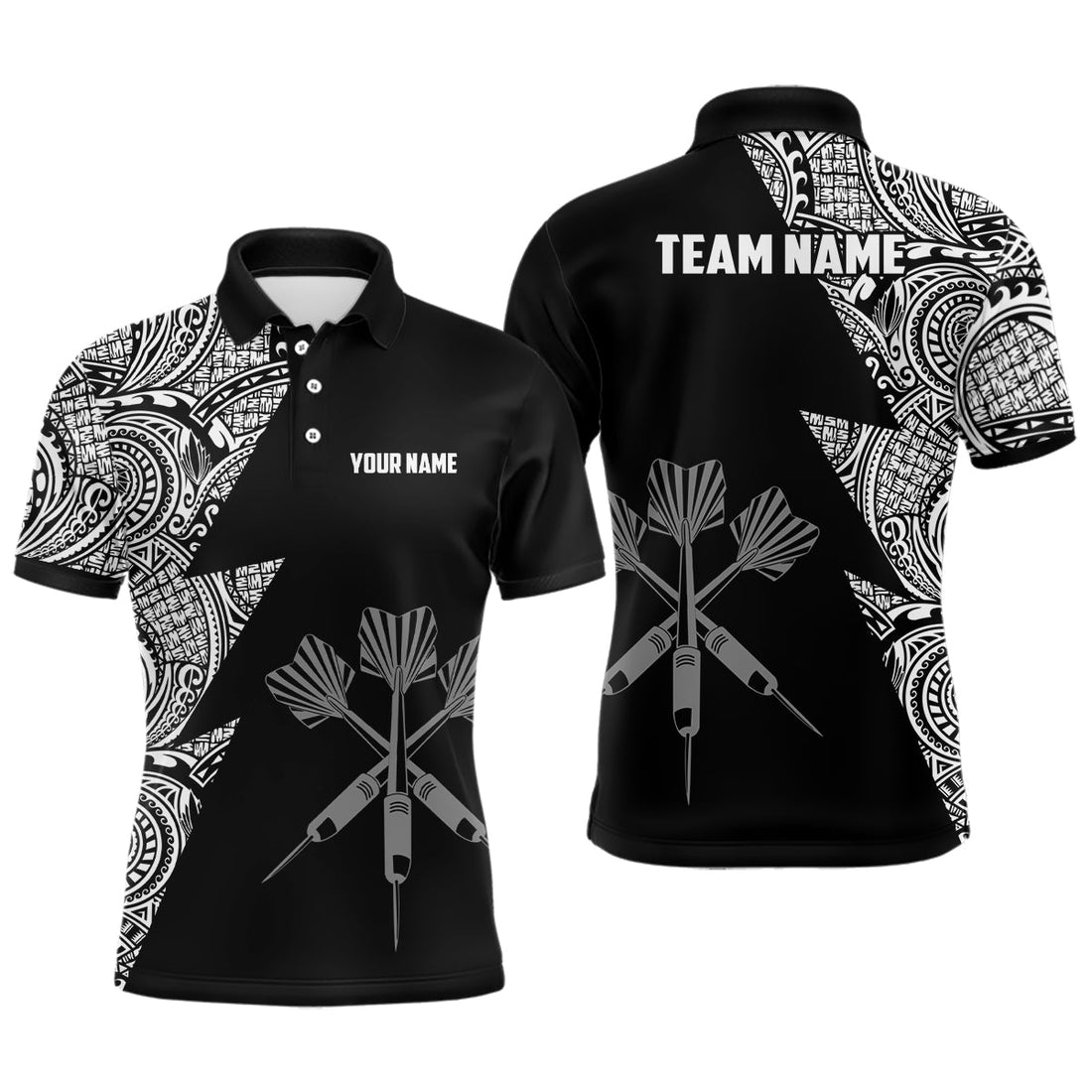 Lightning Tribal Black White Personalized Darts Darts