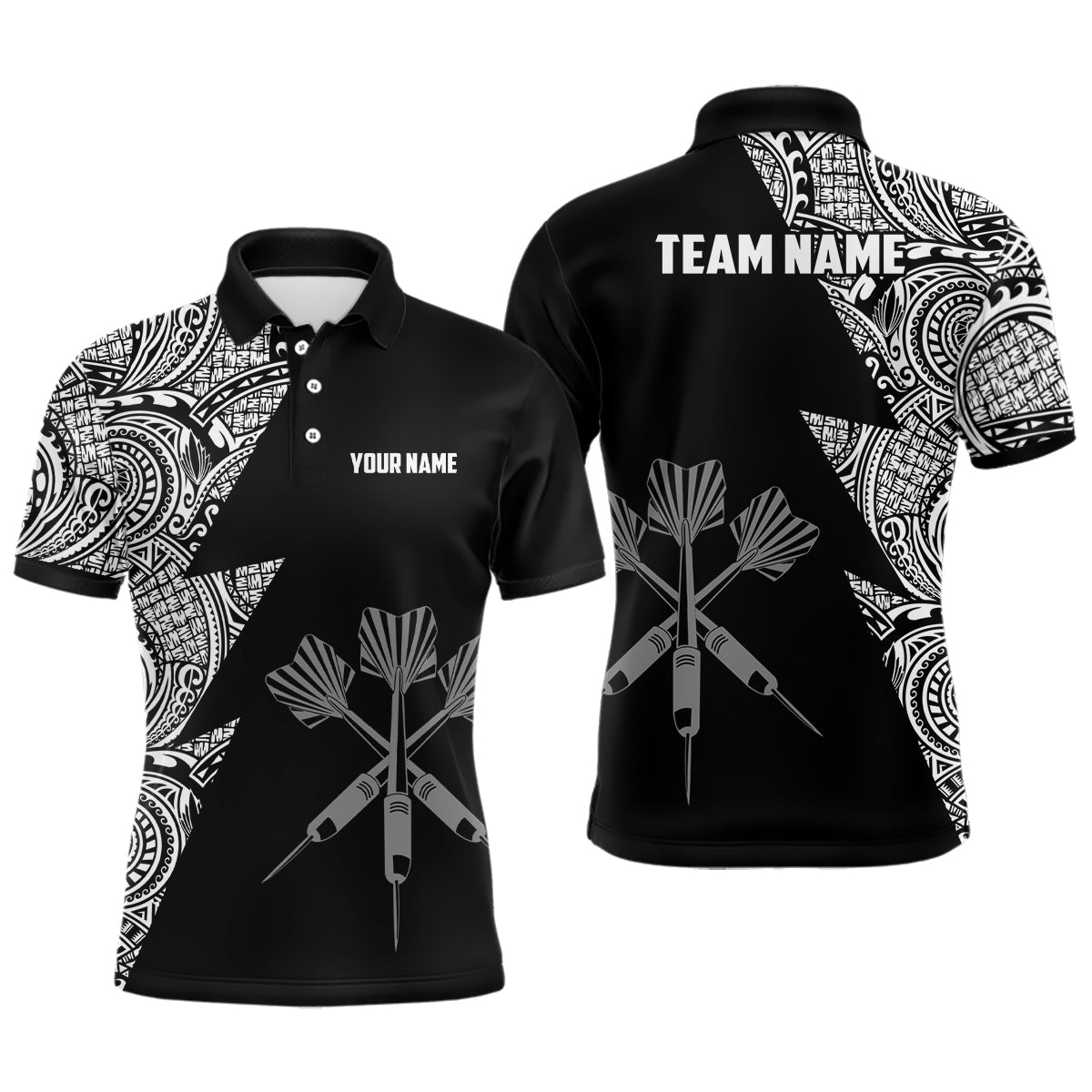 Lightning Tribal Black White Personalized Darts Darts
