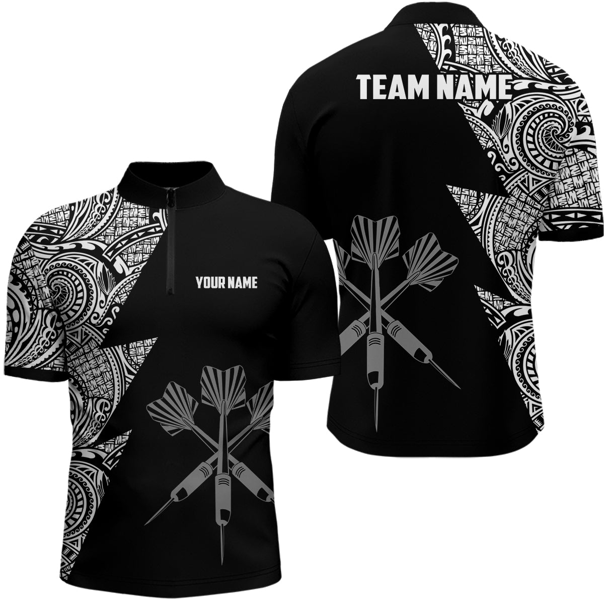 Lightning Tribal Black White Personalized Darts Darts