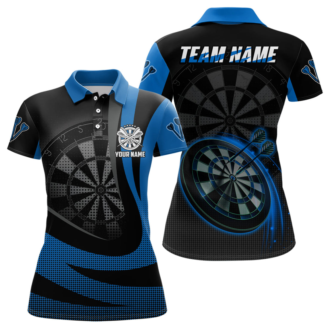 Personalized Black Blue 3D Darts Custom Cool Darts Team