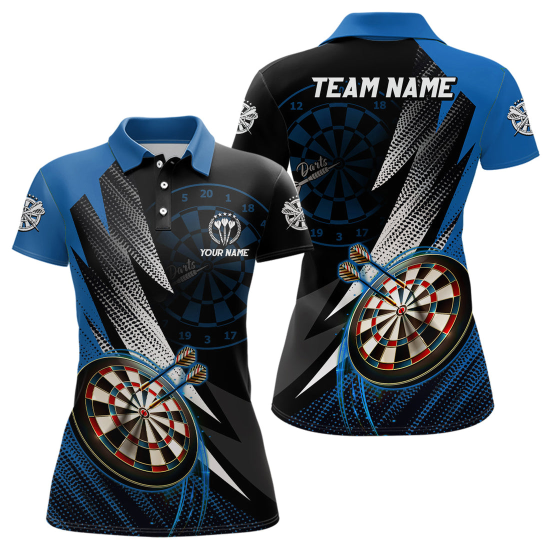 Personalized Black Blue Darts Custom Dart Team
