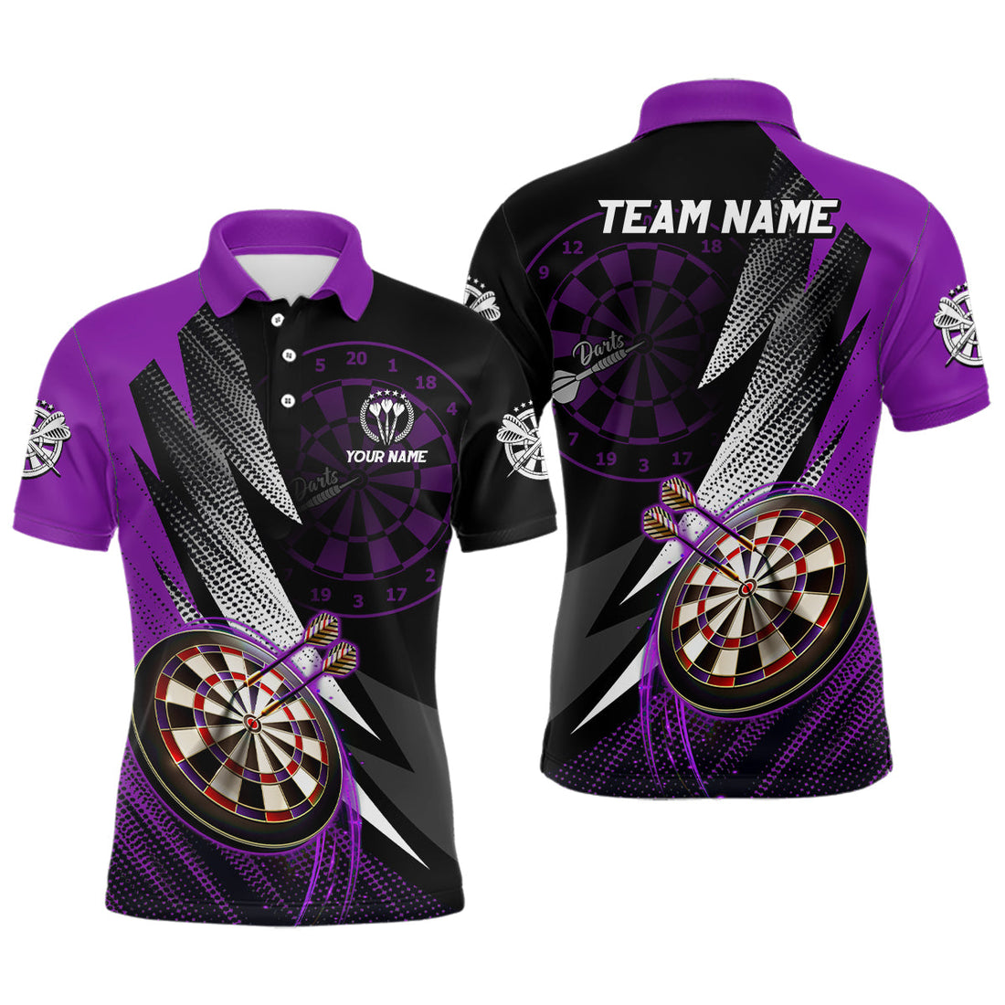 Personalized Black Purple Darts Custom Darts Team