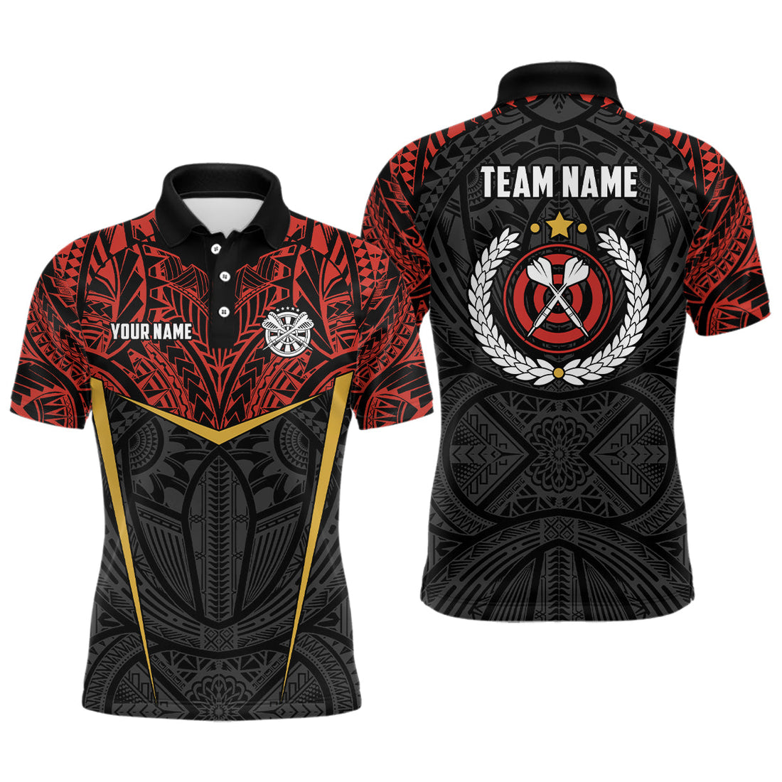 Personalized Red Yellow Tribal Pattern Darts Custom Dart