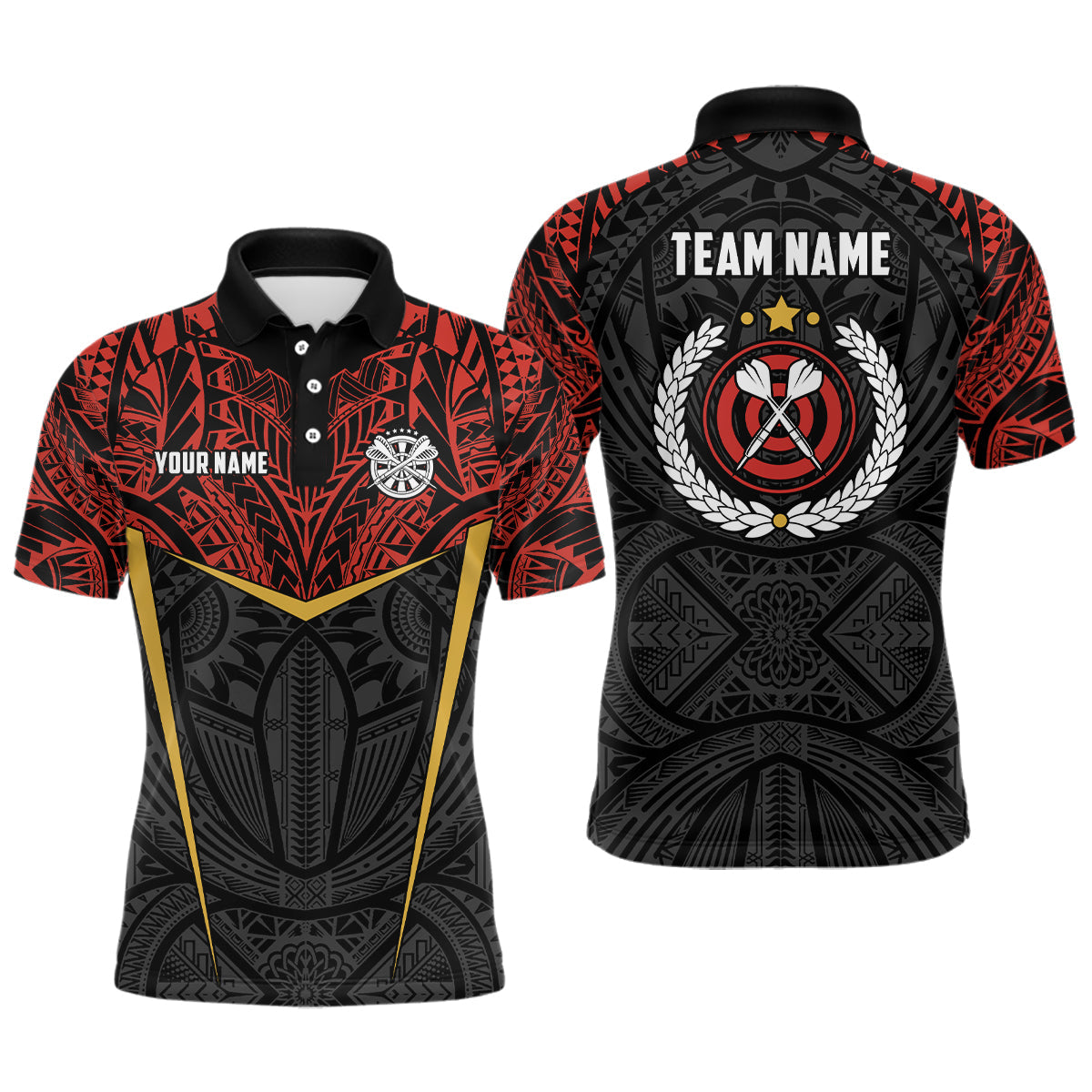 Personalized Red Yellow Tribal Pattern Darts Custom Dart