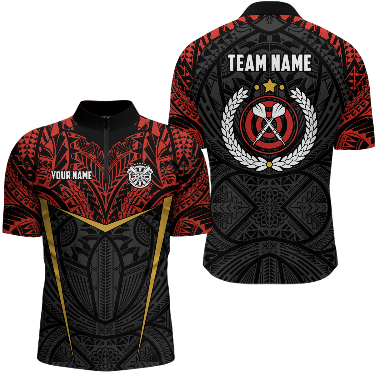 Personalized Red Yellow Tribal Pattern Darts Custom Dart