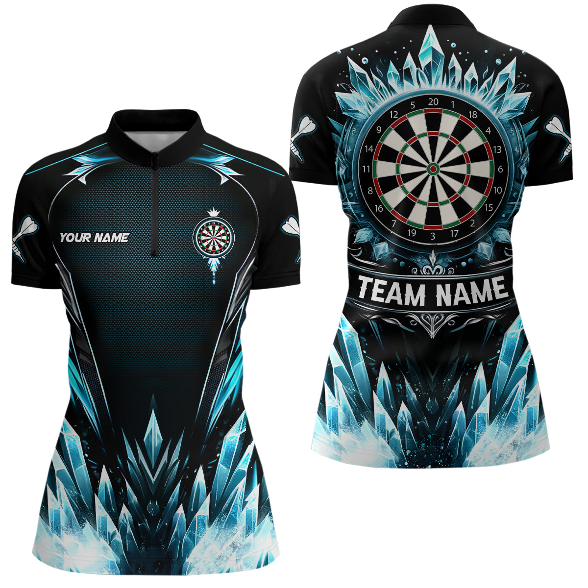 Blue Ice Dartboard Custom Darts Quarter-Zip Cool Darts Dart