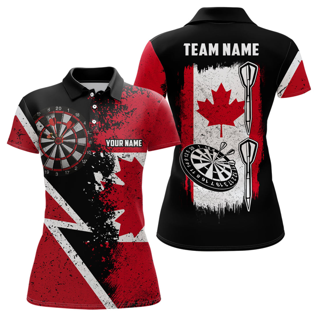 Retro Canada Flag Darts Quarter-zip Custom Patriot Darts Dart