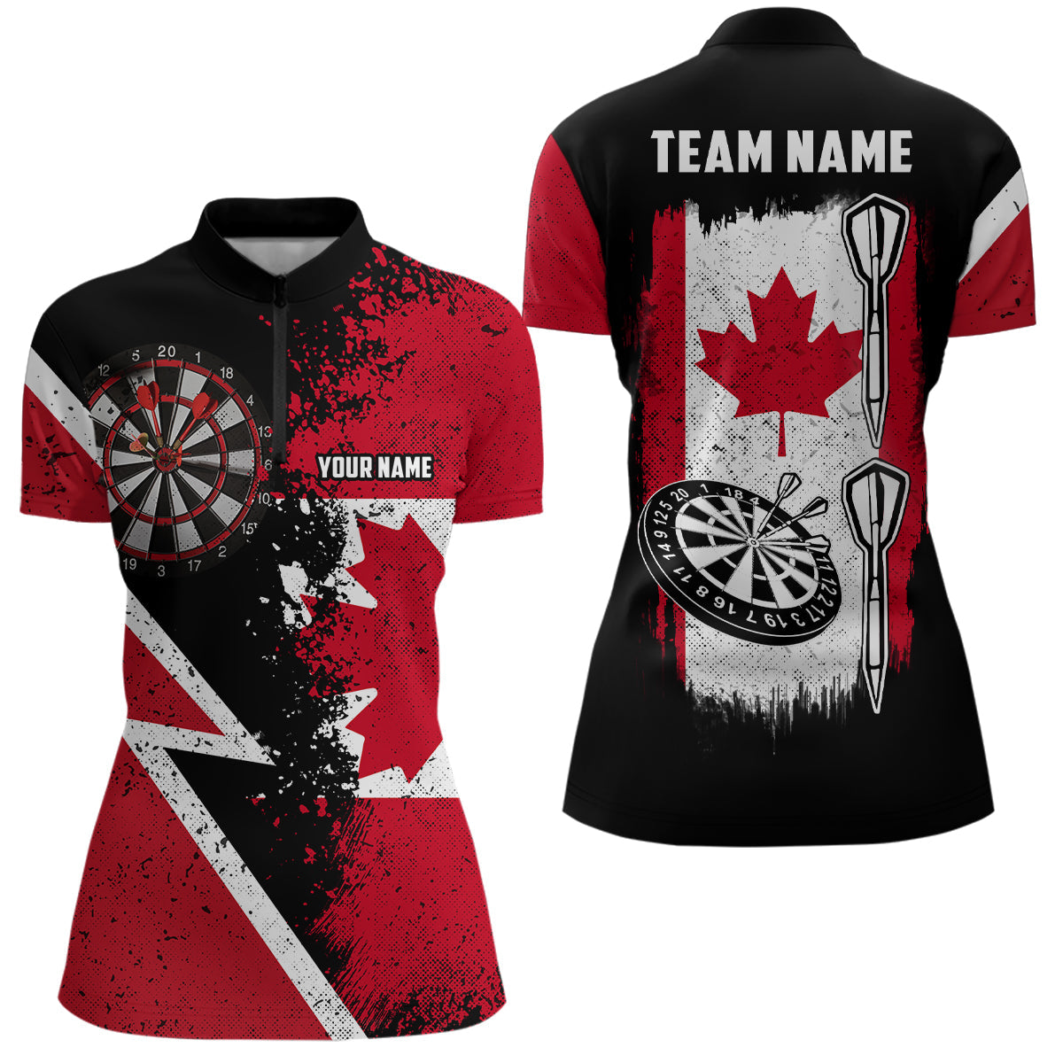 Retro Canada Flag Darts Quarter-zip Custom Patriot Darts Dart