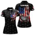Smoke American Flag Darts Quarter-Zip Custom Patriotic Women Darts Dart