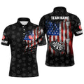 Smoke American Flag Darts Quarter-Zip Custom Patriotic Women Darts Dart