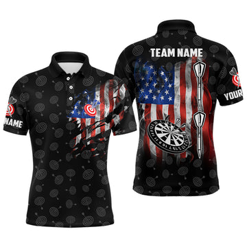 Smoke American Flag Darts Quarter-Zip Custom Patriotic Women Darts Dart