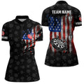 Smoke American Flag Darts Quarter-Zip Custom Patriotic Women Darts Dart